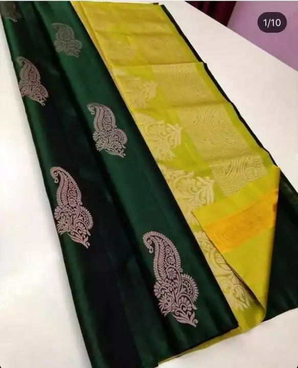 Post image Fabric soft Lichi silk saree running blouse price 450