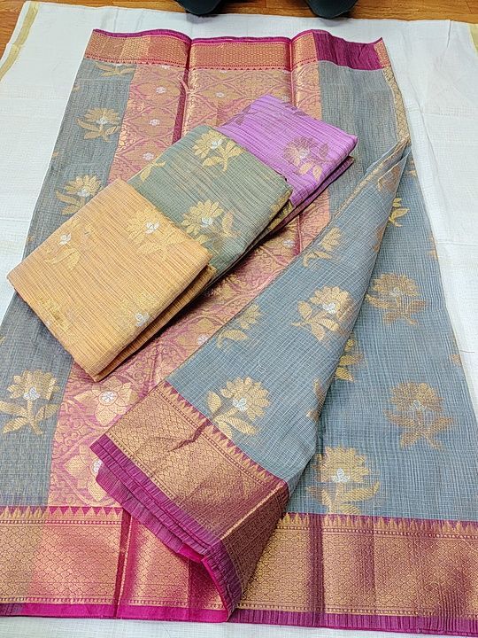 Kota doriya weaved heavy blouse pattern sarees uploaded by business on 1/22/2021