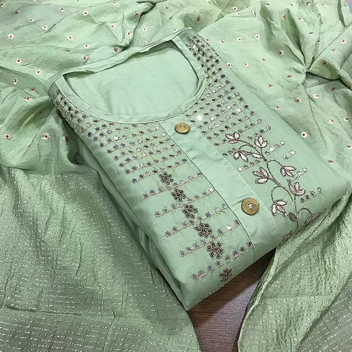 Post image *Miss world*⚡



Top  cotton with Hand work Unstitched 👌

Bottom Unstitched Cotton👌

Jacquard fancy dupatta 

RATE-*750+$/-*

Single available 


😍😍😍😍😍😍