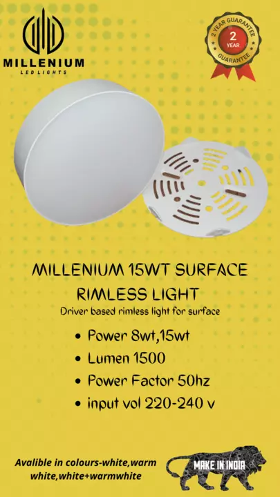 Millenium 15wt rimless surface panel light 6 inch uploaded by business on 11/22/2022