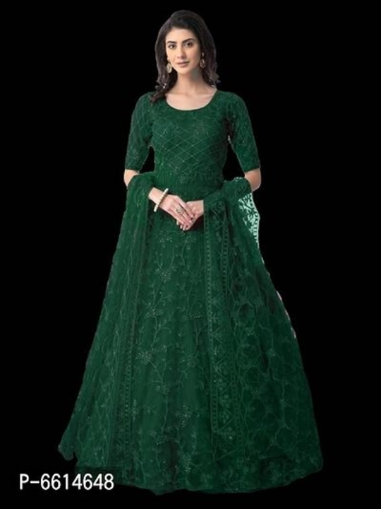 #Best Selling Net Embroidered Gown with Dupatta# uploaded by Gajab Style on 11/22/2022