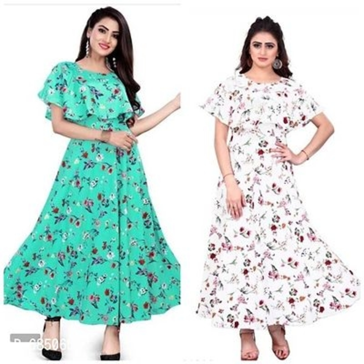 #Trendy Combo of 2 Crepe Printed Gown# uploaded by Gajab Style on 11/22/2022
