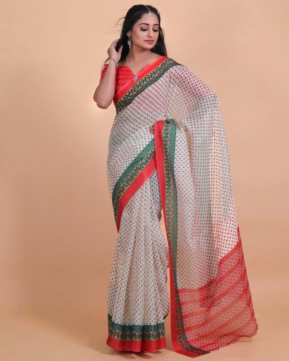 Post image Fabric pure Lilen saree running blouse price 550