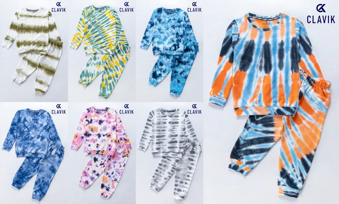 CLAVIK KIDS UNISEX TIE AND DYE FULL T SHIRT AND FULL PANT uploaded by Clavik on 11/22/2022