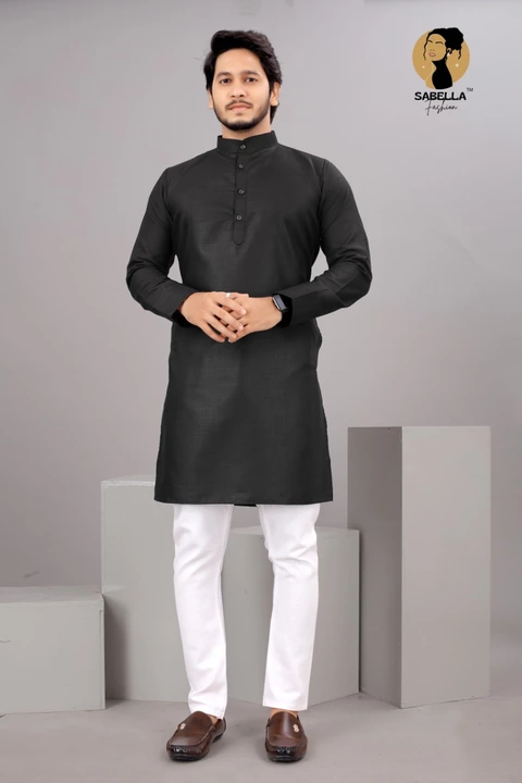Black men's kurta set  kurta pajama uploaded by Sanvari Fashion on 11/22/2022