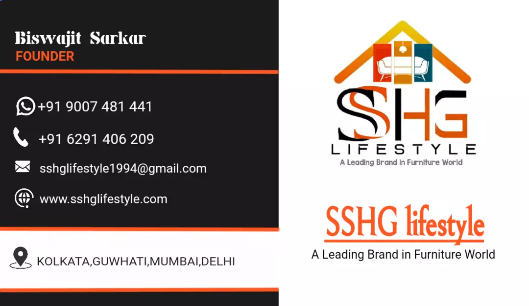 Visiting card store images of SSHG LIFESTYLE