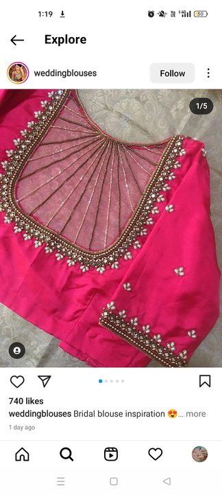 Worked blouse  uploaded by Sky  aari blouses & materials ,and sarees  on 11/22/2022