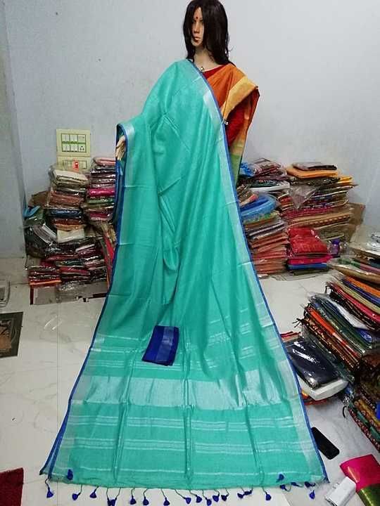 Cotton salab linen saree uploaded by Shalu garment on 1/22/2021