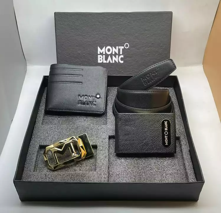 Dwms
✨_*MONT BLANC COMBO_*✨

_*THREE PIC SET 👌🏻Belt Wallet & Card Holder_*

_ Brand Box _📦 

 _si uploaded by XENITH D UTH WORLD on 11/23/2022