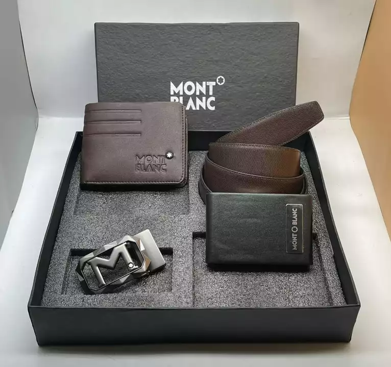 Dwms
✨_*MONT BLANC COMBO_*✨

_*THREE PIC SET 👌🏻Belt Wallet & Card Holder_*

_ Brand Box _📦 

 _si uploaded by XENITH D UTH WORLD on 11/23/2022