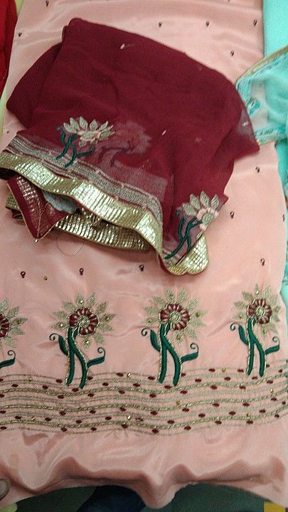 Carbe suit haffpur duppta  uploaded by Shree Balaji embroidery on 1/23/2021