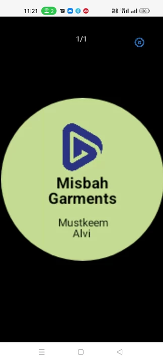 Visiting card store images of Misbah garments