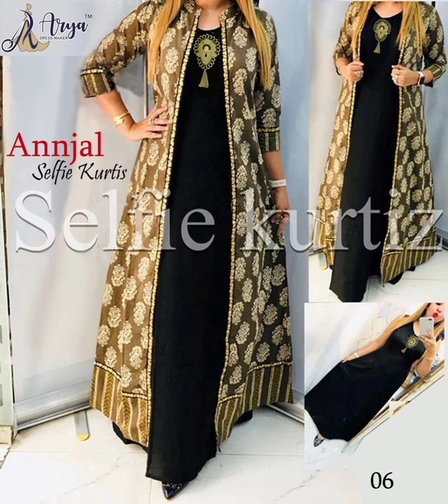➖ ANNJAL Selfie ➖
➖Design 7
➖ 2 piece
➖ Inner details
➖Fabric -Reyon 
➖Embroidery work
➖Length - 54" uploaded by SN creations on 11/24/2022