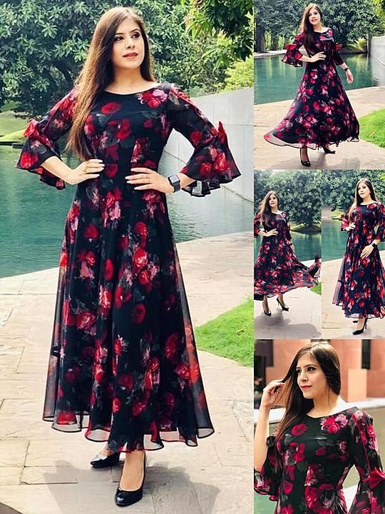 Floral print jorjat gown uploaded by business on 1/23/2021