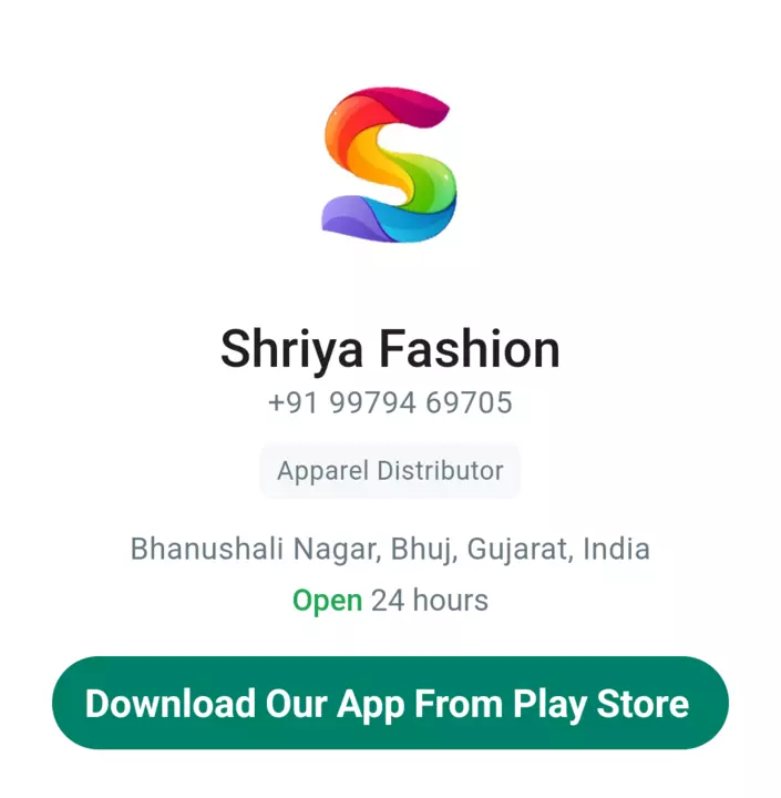 Visiting card store images of Shriya Fashion