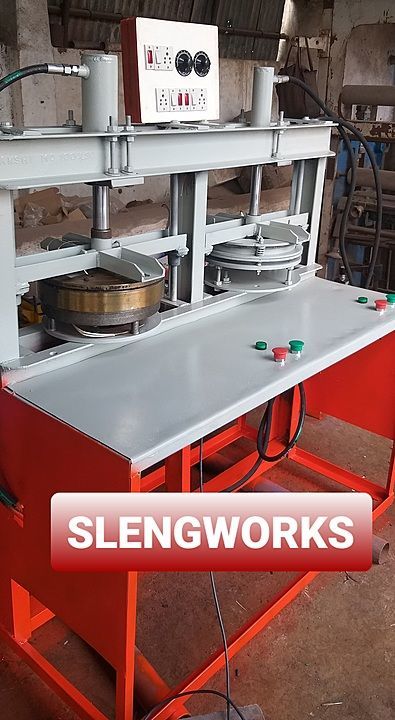 Paper plate Double die machine with 2Hp motor with Heavy Channel with Electronic press operation mac uploaded by S L Engineering works  on 1/23/2021
