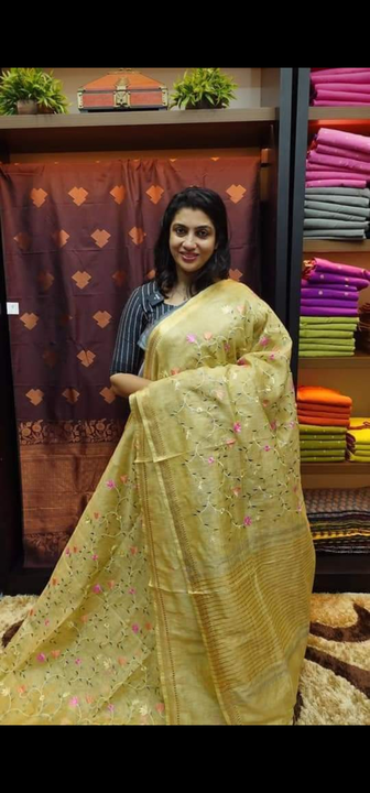 Linen silk saree  uploaded by Tarique handloom on 11/24/2022