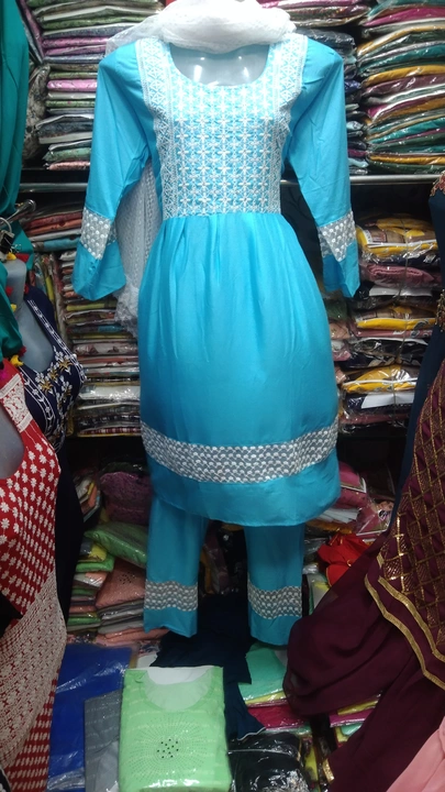 3 pice rayon kurti pant with dupatta  uploaded by Zainab garments on 11/24/2022