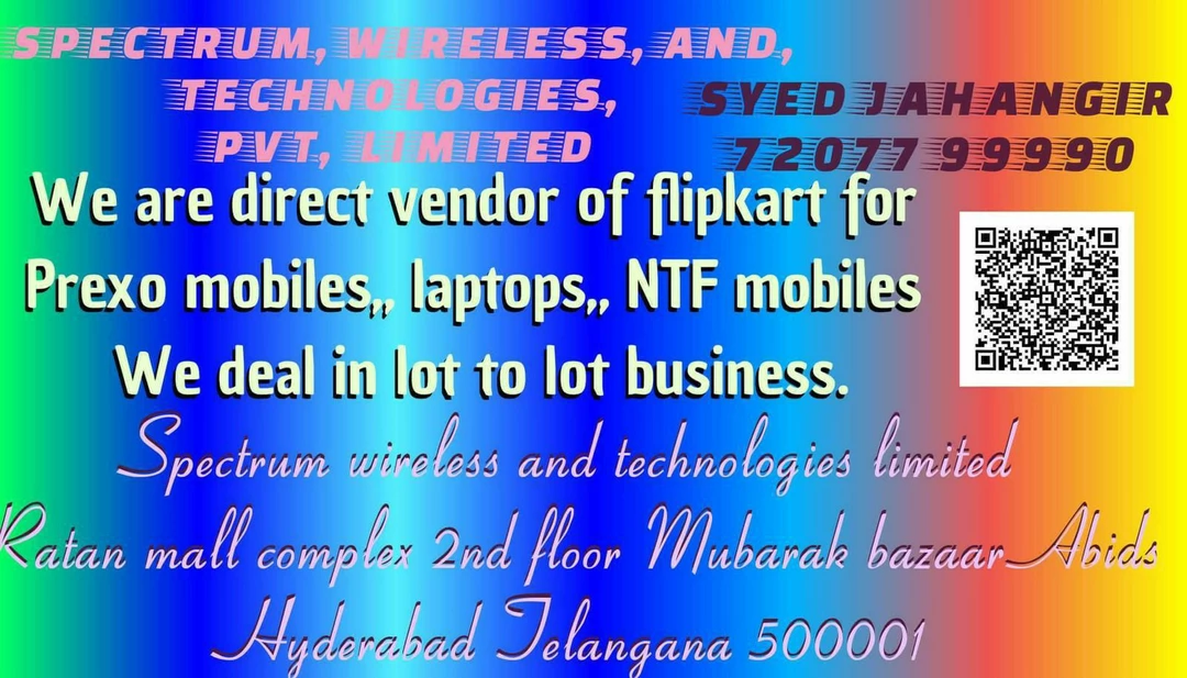 Visiting card store images of Spectrum wireless & technologies limited 