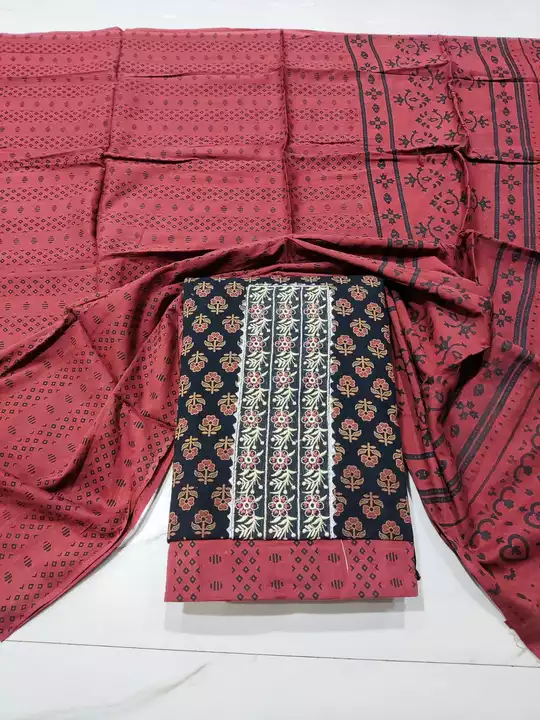 Azrak print cotton dupatta salwar suit uploaded by B Prints The Factory Outlet on 11/25/2022