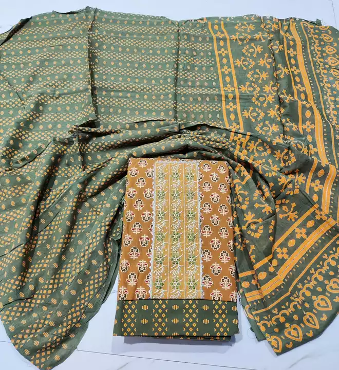 Product image of Azrak print cotton dupatta salwar suit, price: Rs. 550, ID: azrak-print-cotton-dupatta-salwar-suit-5af15f8c