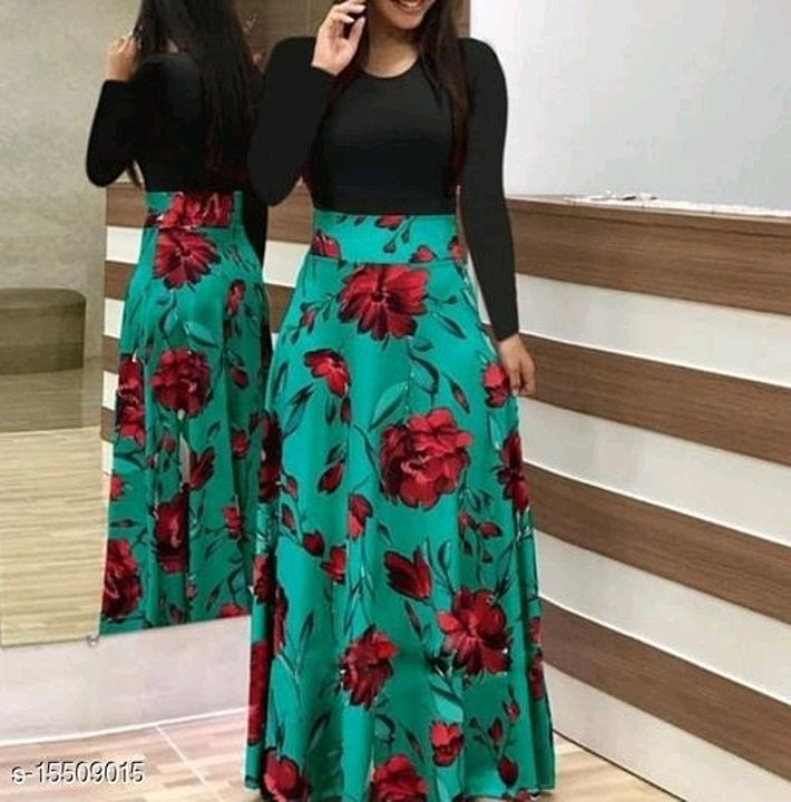 Retro floral full hand green gown  uploaded by Sharolin ShopZone 🌹 on 1/23/2021