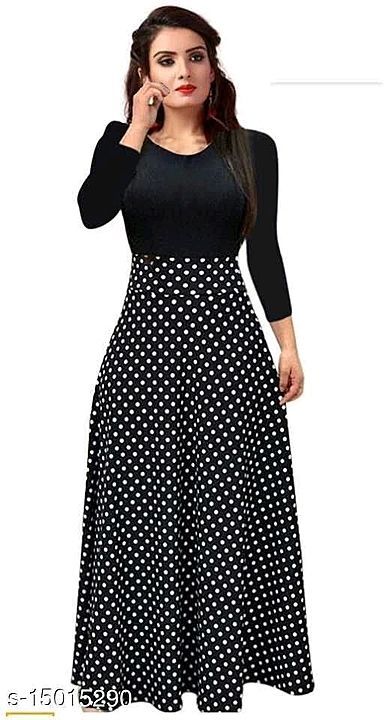 Retro gown full sleeve polka blaack dots uploaded by Sharolin ShopZone 🌹 on 1/23/2021