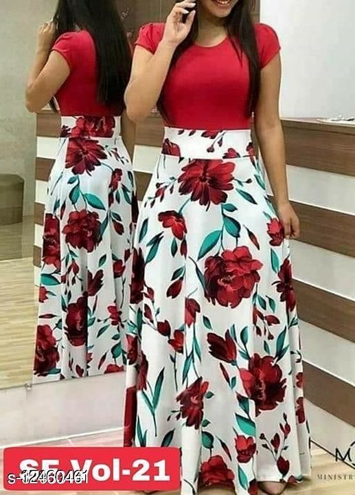Red hot retrol floral gown uploaded by Sharolin ShopZone 🌹 on 1/23/2021