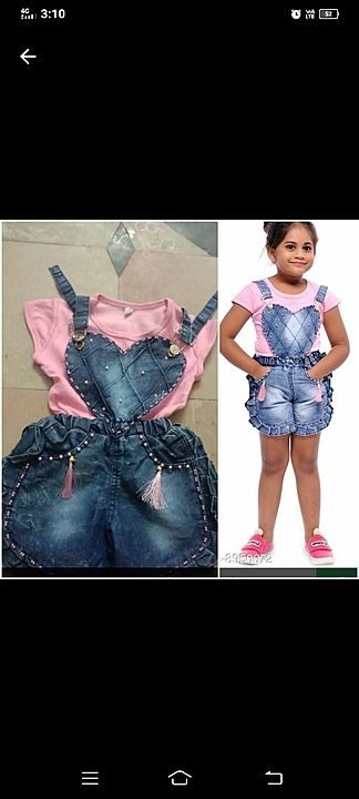 Kids pink dungaree denim dress 2 to 8y uploaded by Sharolin ShopZone 🌹 on 1/23/2021