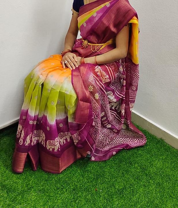 SOFT SILK COTTON PRINTED SAREES uploaded by business on 1/24/2021