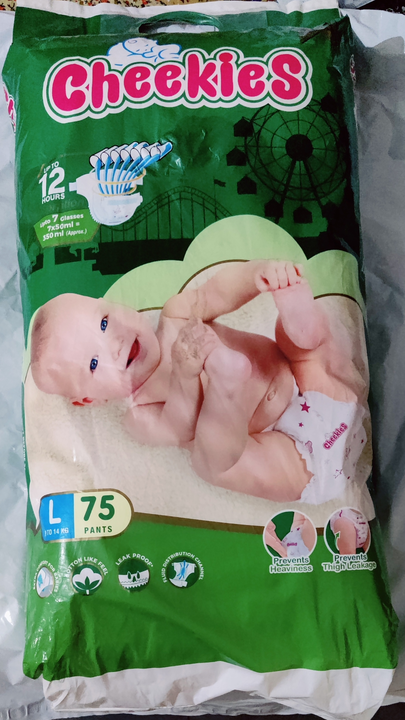 CHEEKIES BABY DIAPER PANT STYLE LARGE SIZE 75 UNIT PACK  uploaded by GOODWILL AGENCIES on 11/25/2022