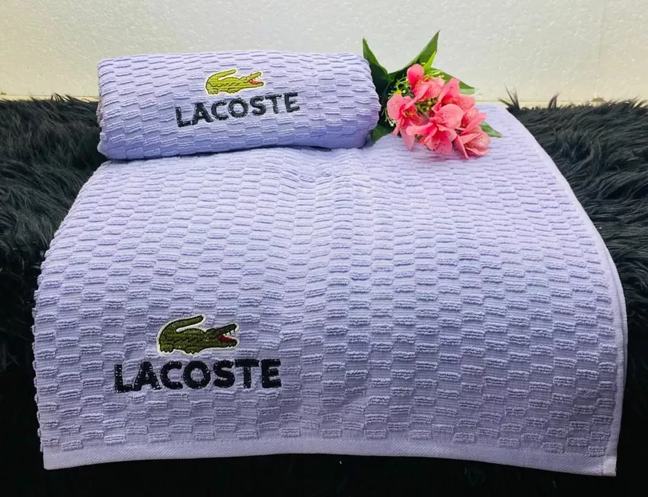 Post image * Lacoste  Cotton Full Size Bath Towels *

Content 
1 big bath towels 
👉🏻FULL Size : 30*56 inches 👉🏻GSM : 600👉🏻Fabric : 100% Cotton👉🏻PVC loose pack👉🏻Highly Absorbent


✅✅✅✅✅✅✅✅✅✅
