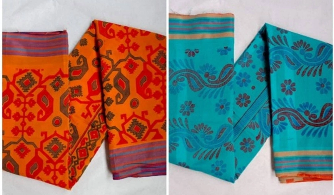 Pack Of 2 Cotton Printed Saree Without Blouse Piece uploaded by business on 11/25/2022