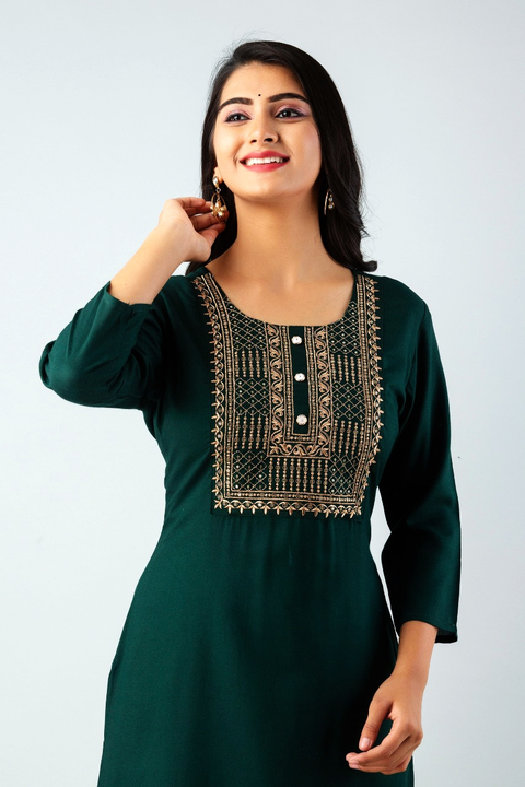 RD New Style Women Embroidered Straight Single Kurta uploaded by RD E-MART on 11/25/2022
