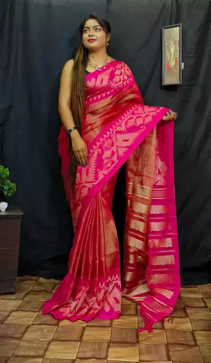 Tishu lilen handloom saree  uploaded by business on 11/25/2022