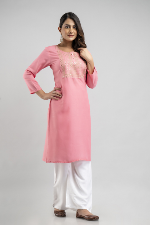 RD New Style Women Embroidered Straight Single Kurta uploaded by business on 11/25/2022