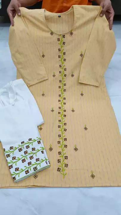 Cotton khadi kurti with pants  uploaded by business on 11/25/2022