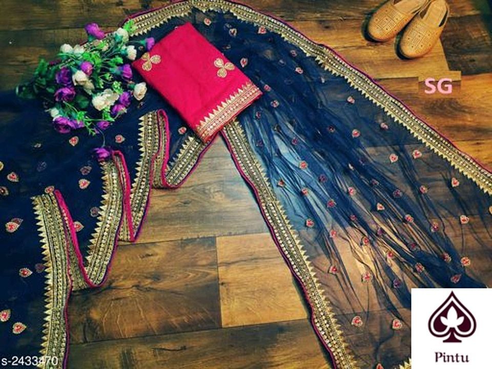 Charvi embroidery heavy net saree uploaded by Pintu bhai on 1/24/2021
