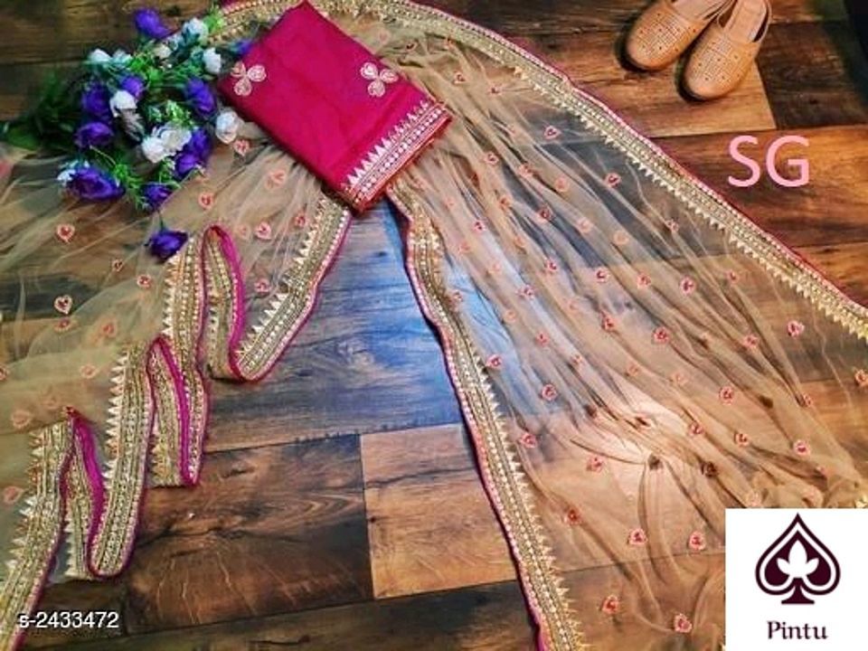Charvi embroidery heavy net sarees uploaded by business on 1/24/2021