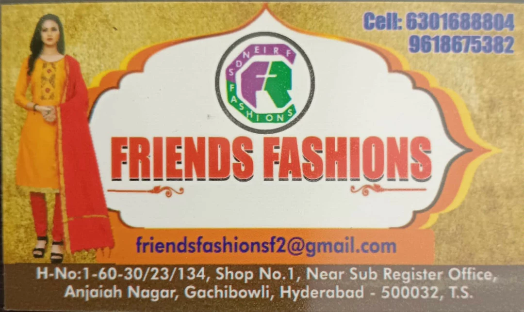 Visiting card store images of Friends Fashions