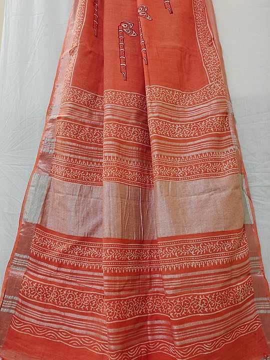 Linen cottan saree uploaded by business on 1/24/2021