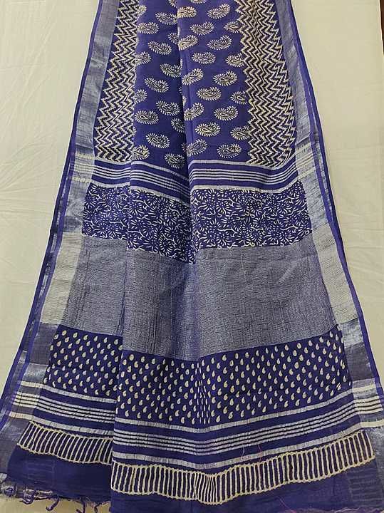 Linen cottan saree uploaded by business on 1/24/2021