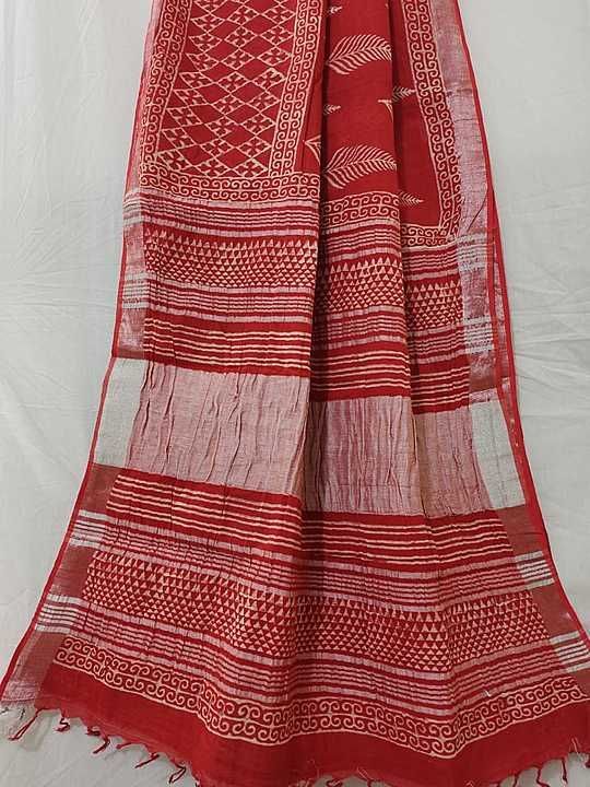 Linen cottan saree uploaded by Majisa indigo Saree on 1/24/2021