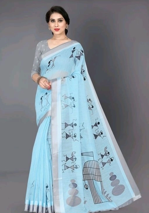 Keshvi Warli Print Cotton Saree uploaded by Bee Fashion on 11/26/2022