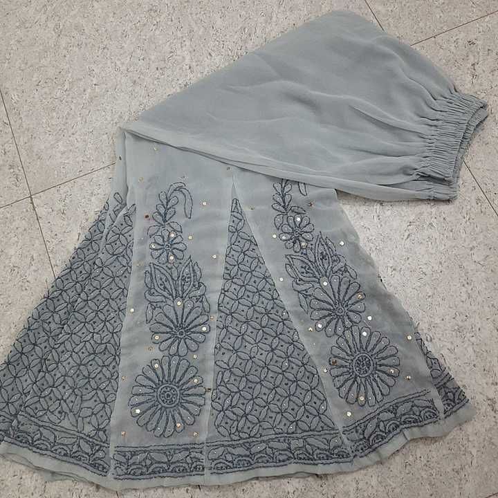 Fancy Georgette Chikankari Exclusive plazo with mukesh works uploaded by business on 1/24/2021