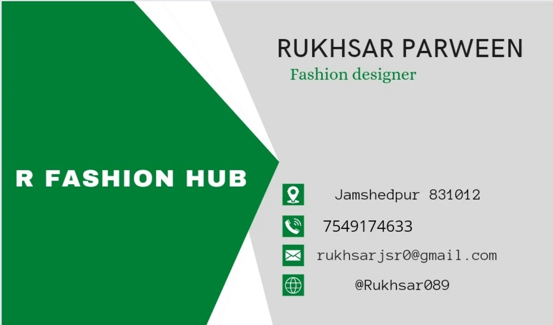 Visiting card store images of R fashion hub