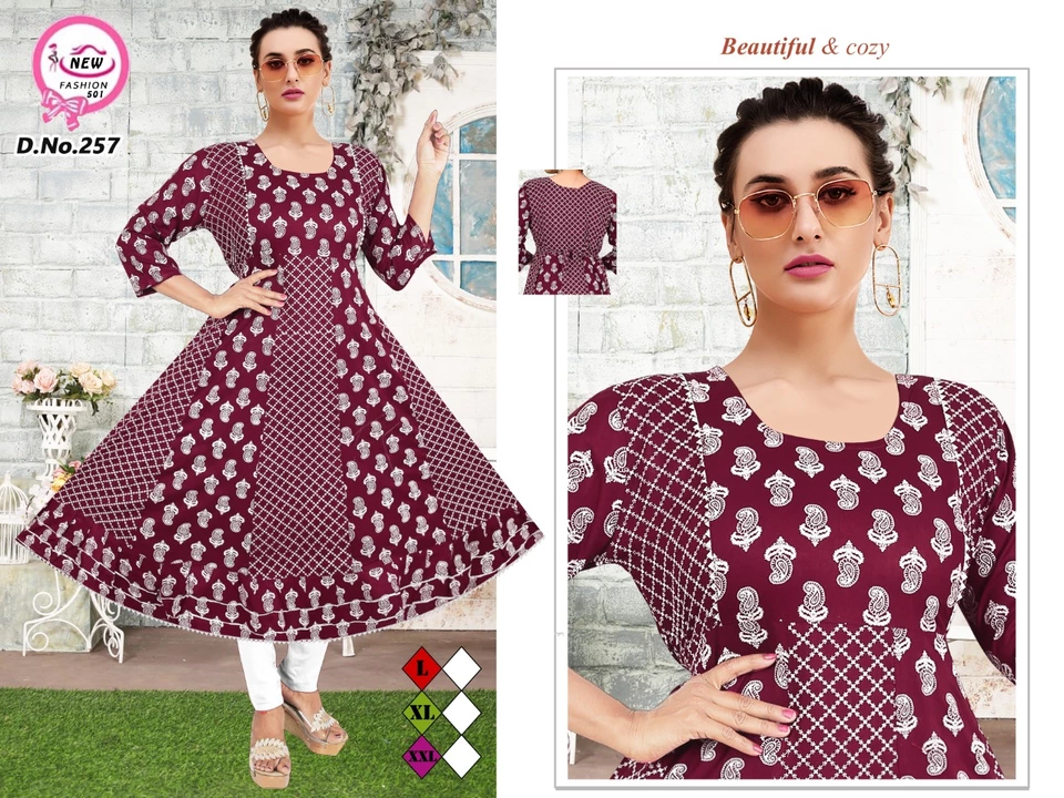 Ryon printed anarkali uploaded by New fashion  on 11/26/2022