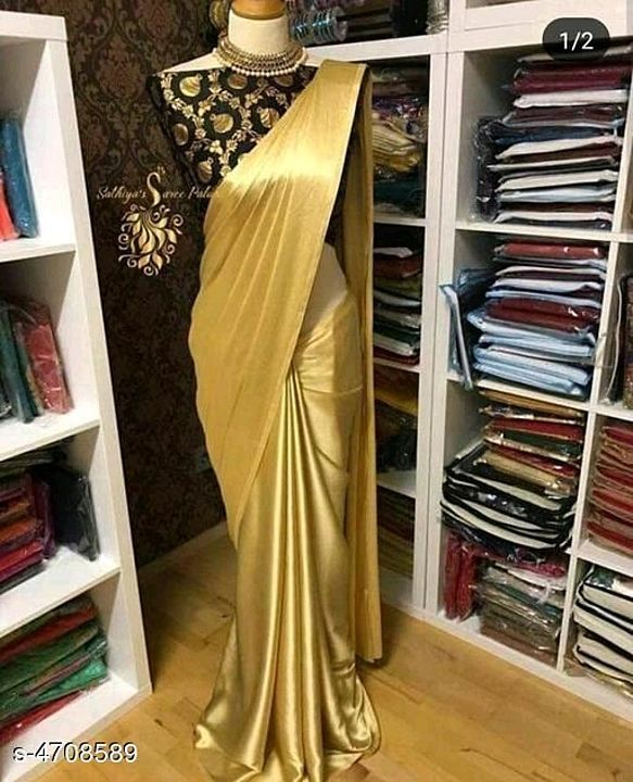 Satin saree wow beautiful look uploaded by business on 1/24/2021