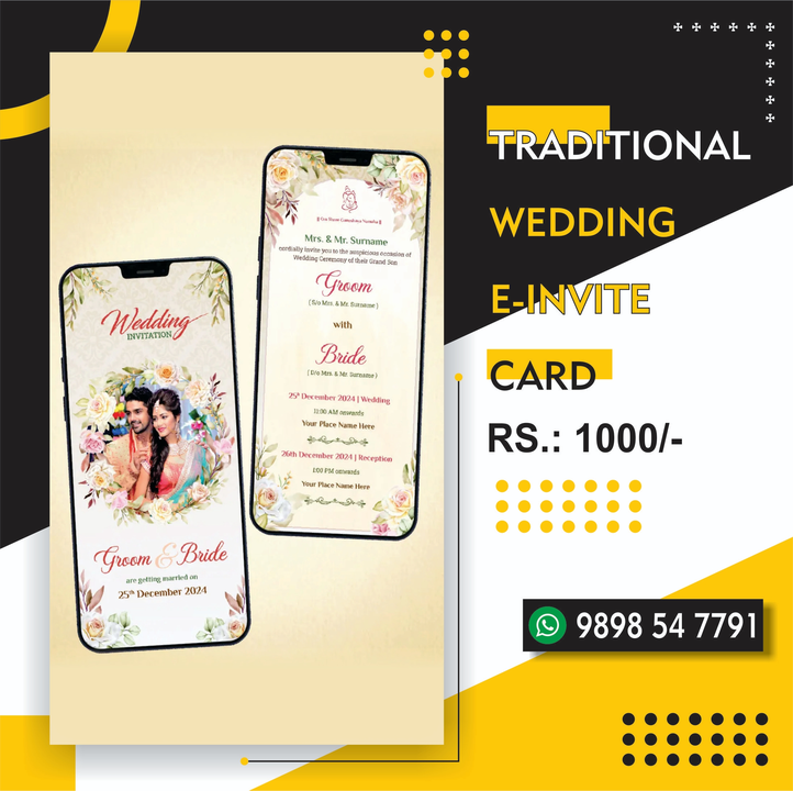 Wedding E-invite Card uploaded by Guru Krupa printing on 11/27/2022