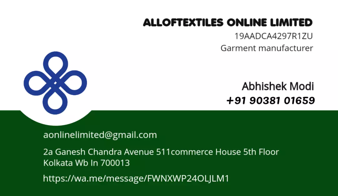Visiting card store images of ALLOFTEXTILES ONLINE LIMITED